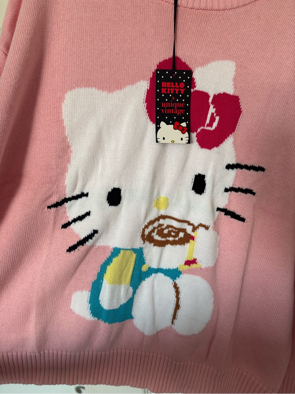 Sanrio Hello Kitty Pink Graphic Knit Sweater - Picture 2 of 7